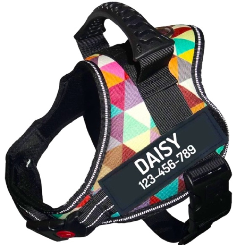 XS colorful dog harness with handle 15-22in chest